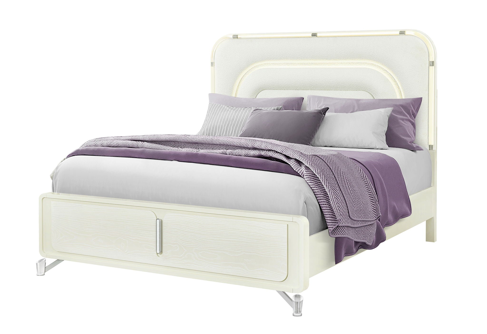 Lyra - King Bed Headboard With LED - Beige