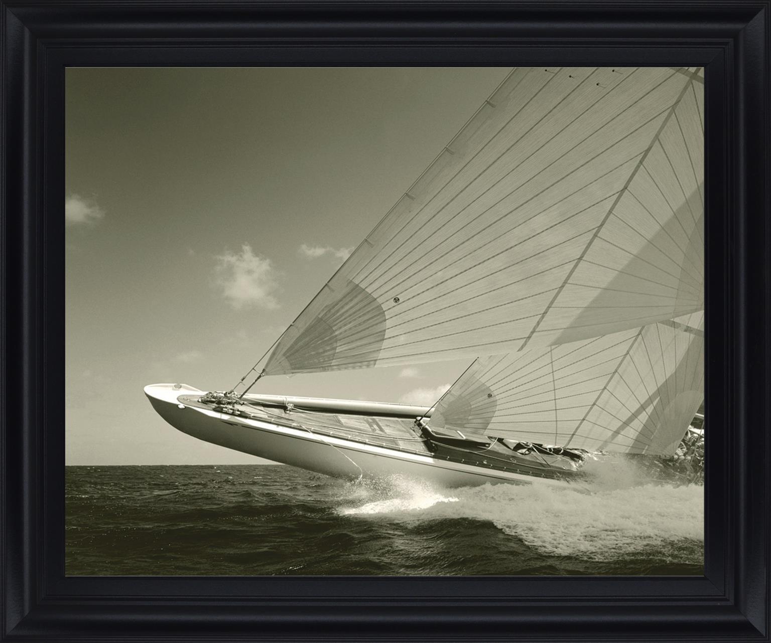 Windborne Racer - 28" x 34" Framed Wall Art - Dark Gray