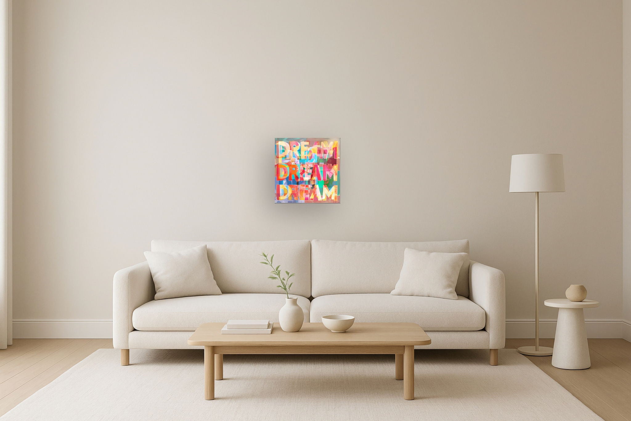 Chromatic Dreamscape - 20" x 20" Framed Wall Art - Red