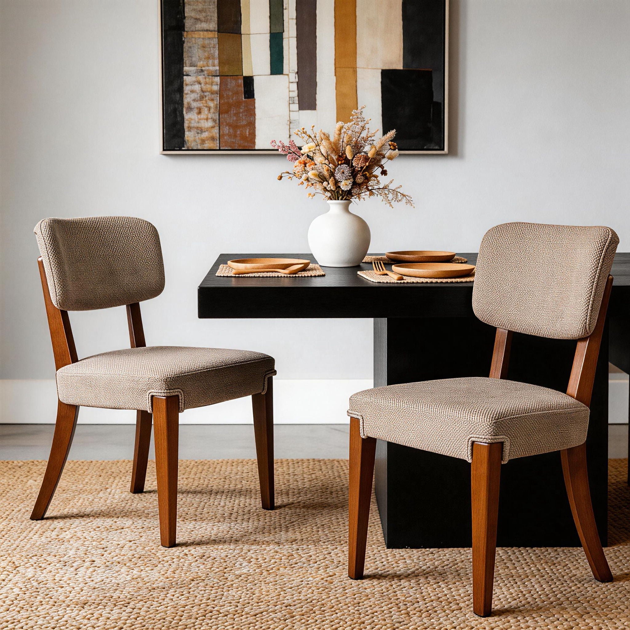 Contemporary Armless Dining Chairs (Set of 2)