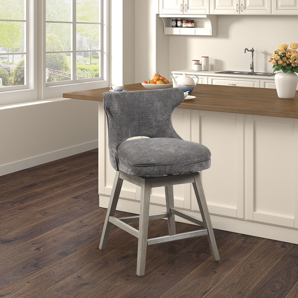 Emmett - 25.75" Swivel Counter Stool - Charcoal