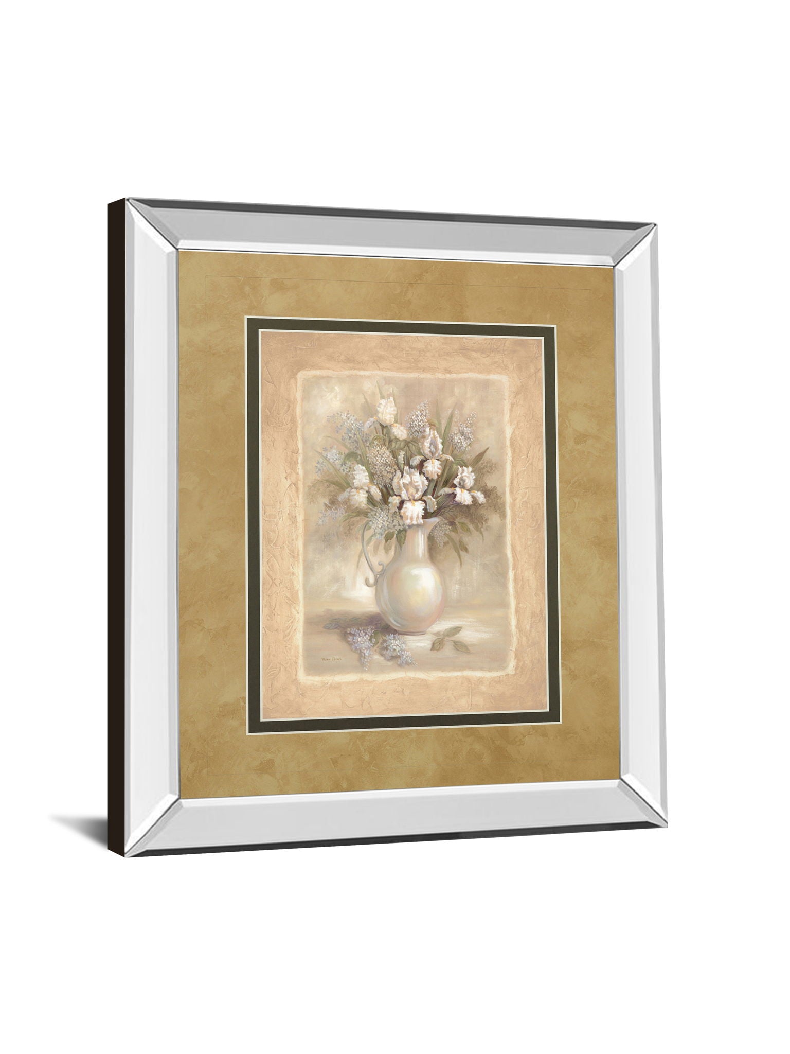 Bounty I By Vivian Flasch - Mirror Framed Print Wall Art - Light Brown