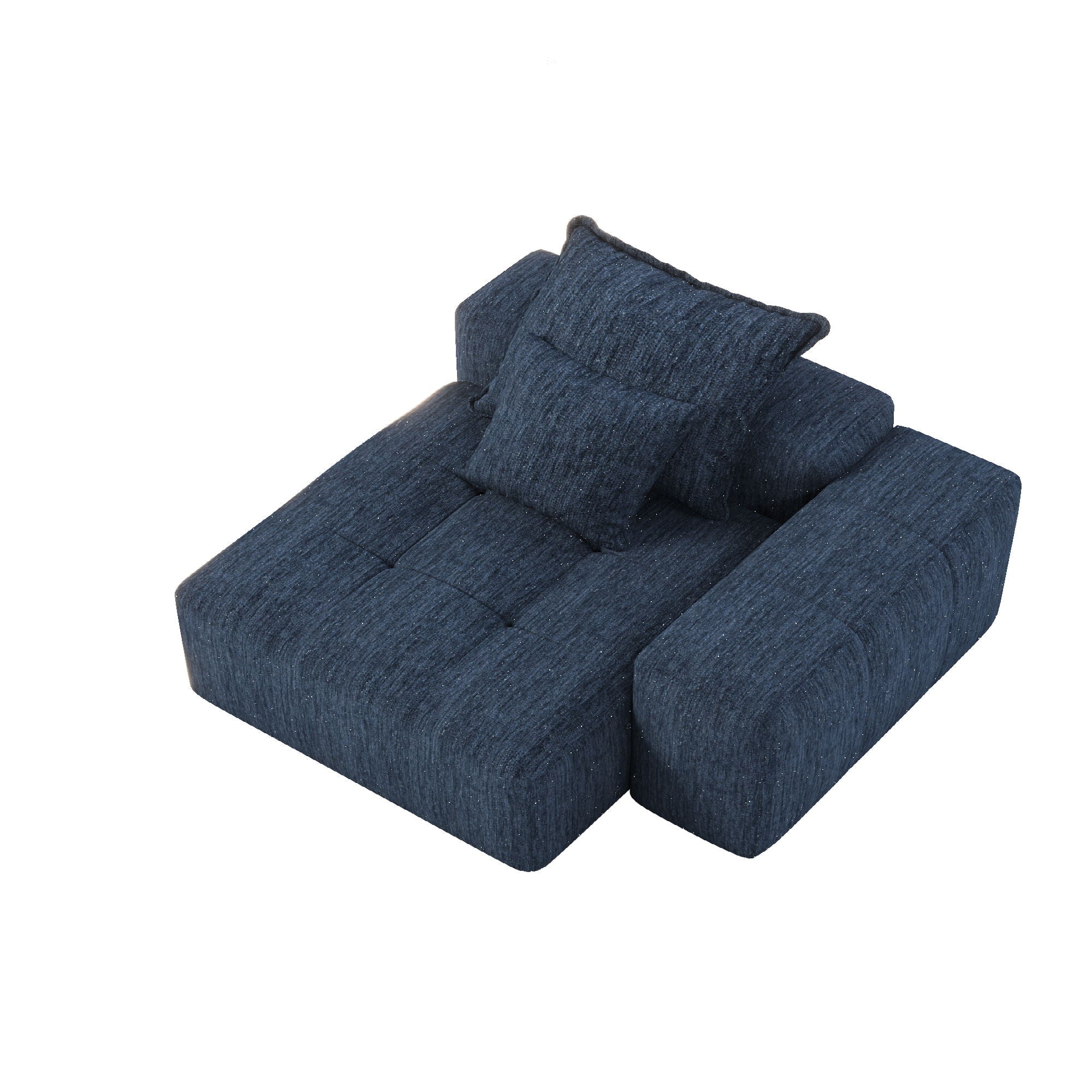Modern Oversized Modular Sectional Sofa, Sparkling Fabric Soft Cushion Sofa With 2 Pillows