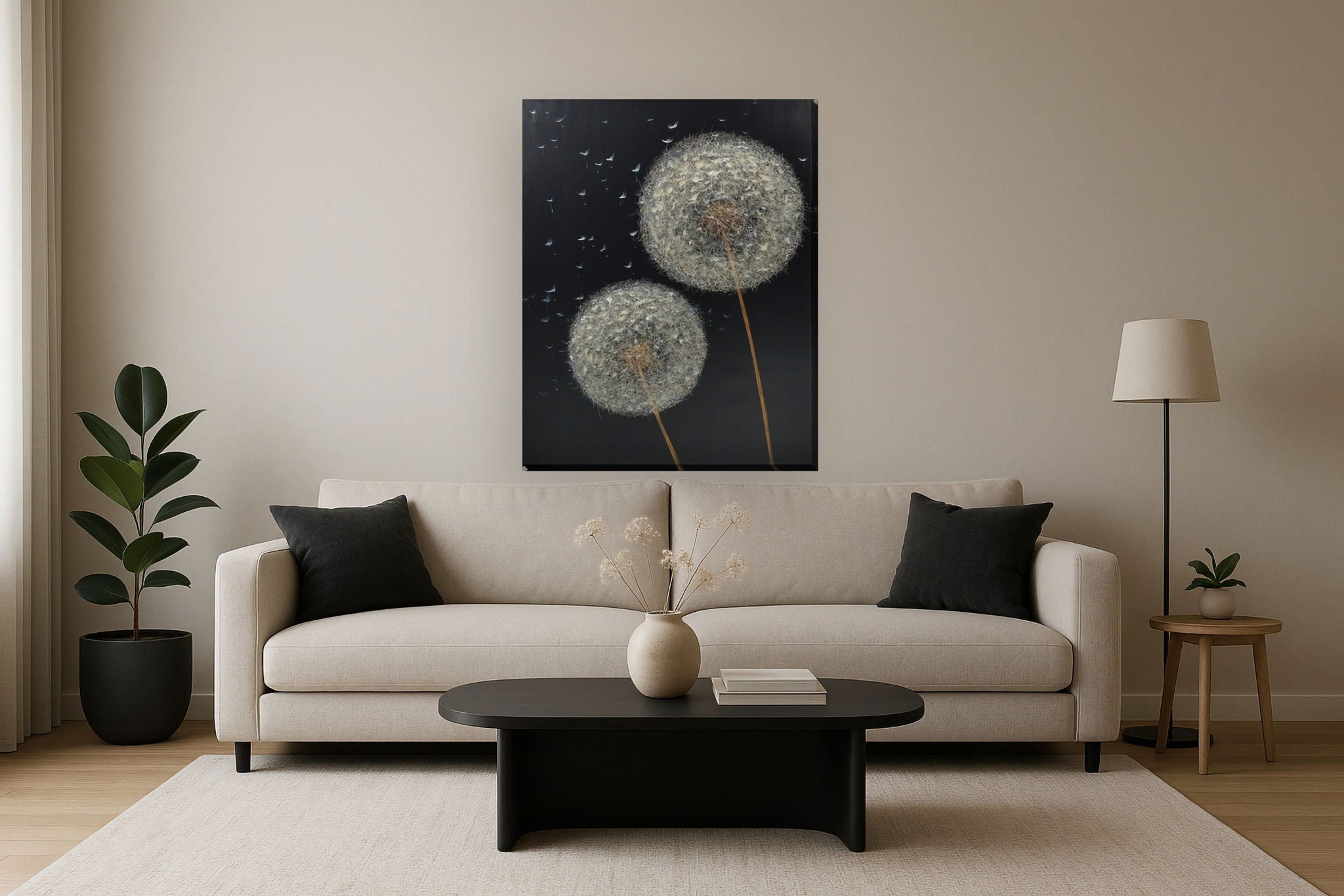 Silent Drift - 36" x 48" Framed Wall Art - Black