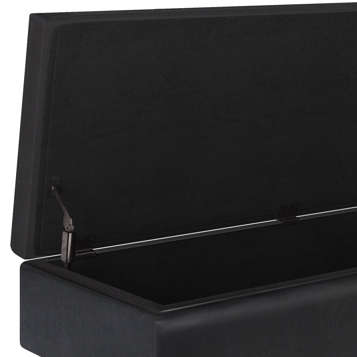 Owen - Rectangular Storage Ottoman - Midnight Black
