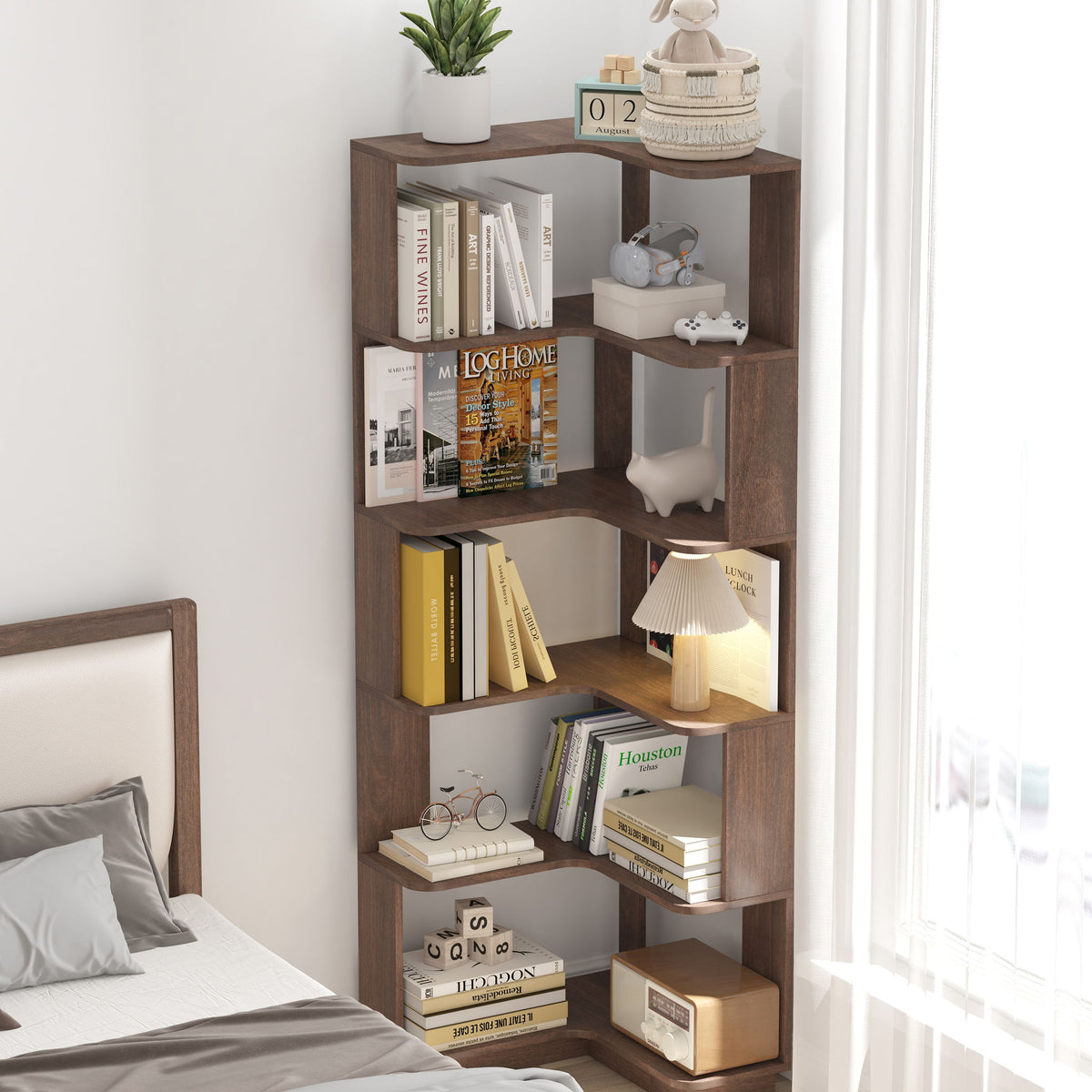 L-Shaped Design Corner Bookshelf