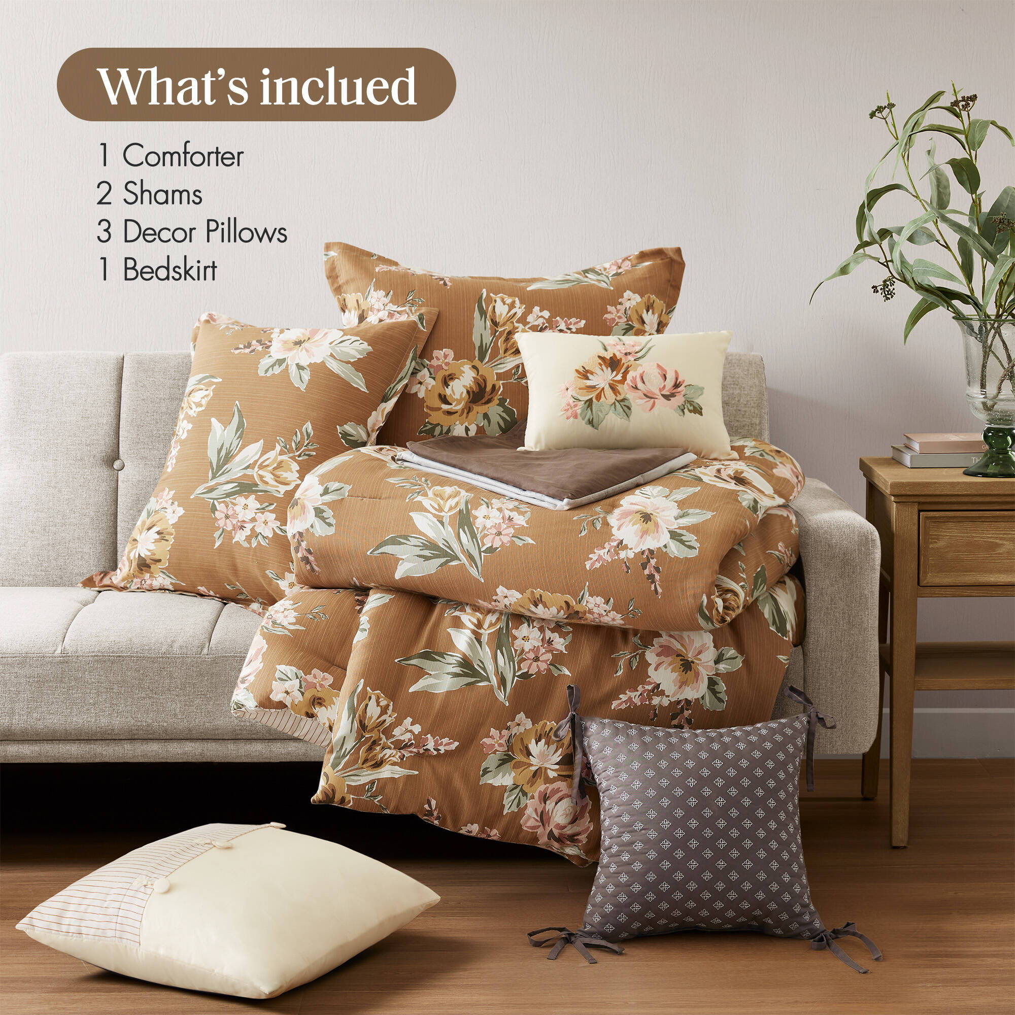 Salara - King Comforter Set - Terracotta