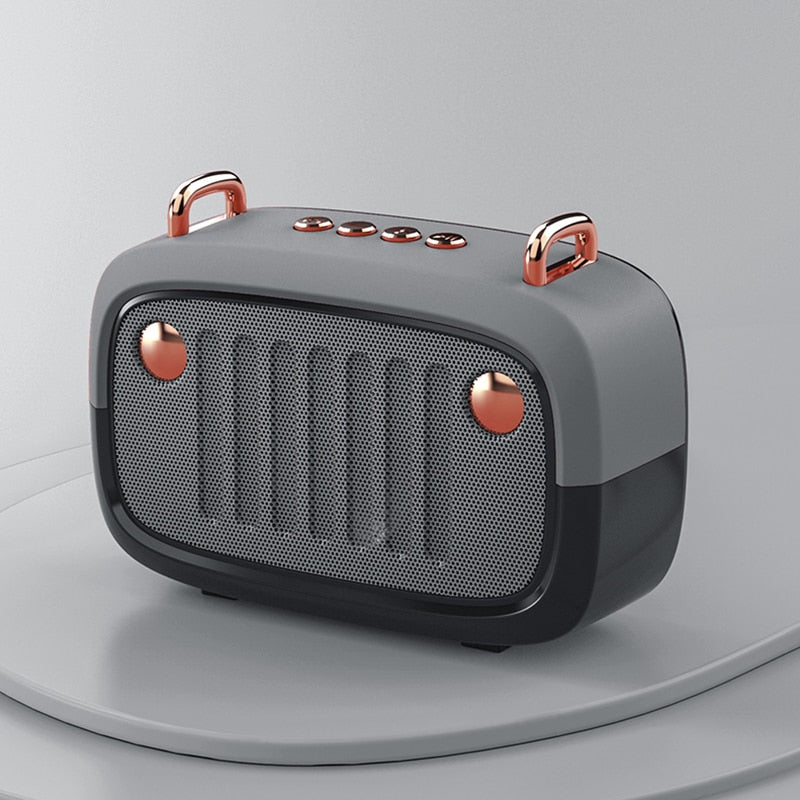 Cool Vintage Portable Bluetooth V5.0 Speaker Long Worktime Outdoor Loudspeaker Support TF Card/U Disk/FM Wireless Subwoofer
