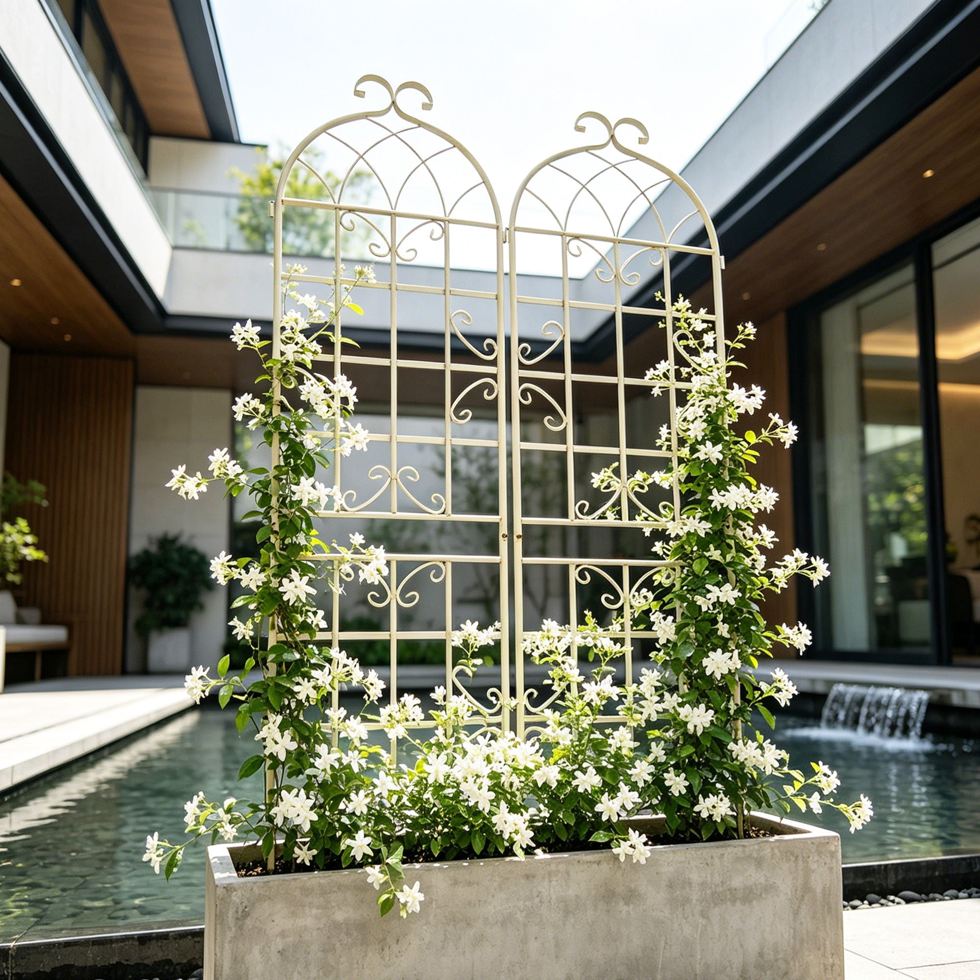 Metal Garden Rustproof Trellis For Climbing Plants Outdoor Flower Support