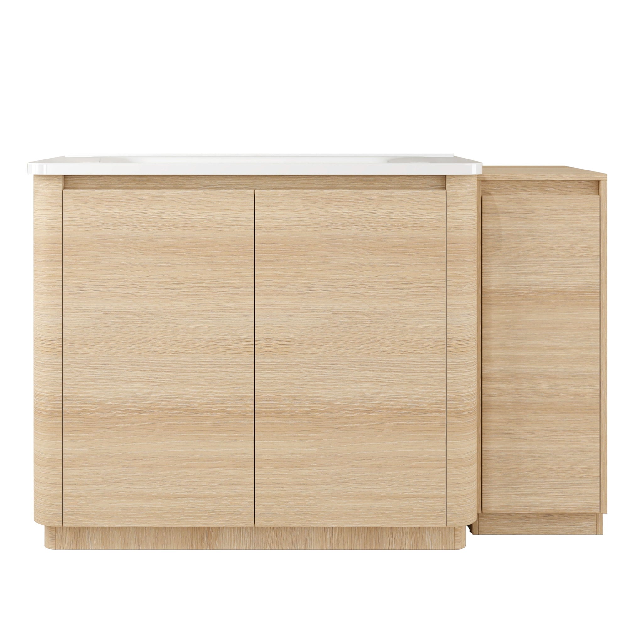 Freestanding Bathroom Vanity With Sink, 1 Small Storage Cabinet, Soft Close Door