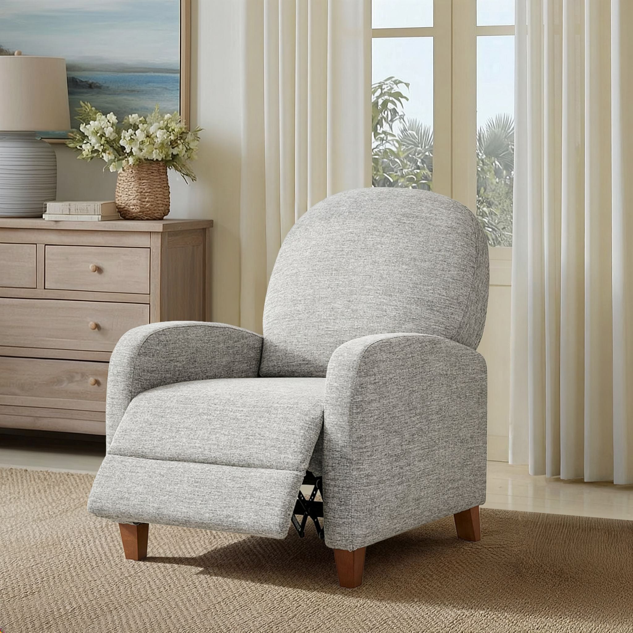 Raylin - Upholstered Push Back Recliner - Gray