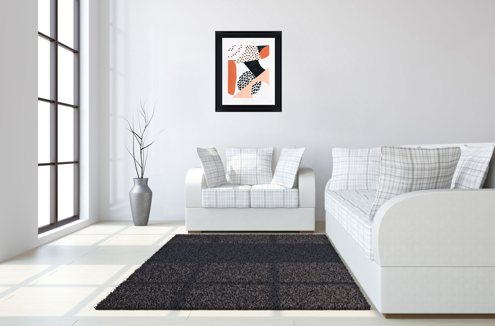 Terracotta Motion - 28" x 34" Framed Wall Art - Orange