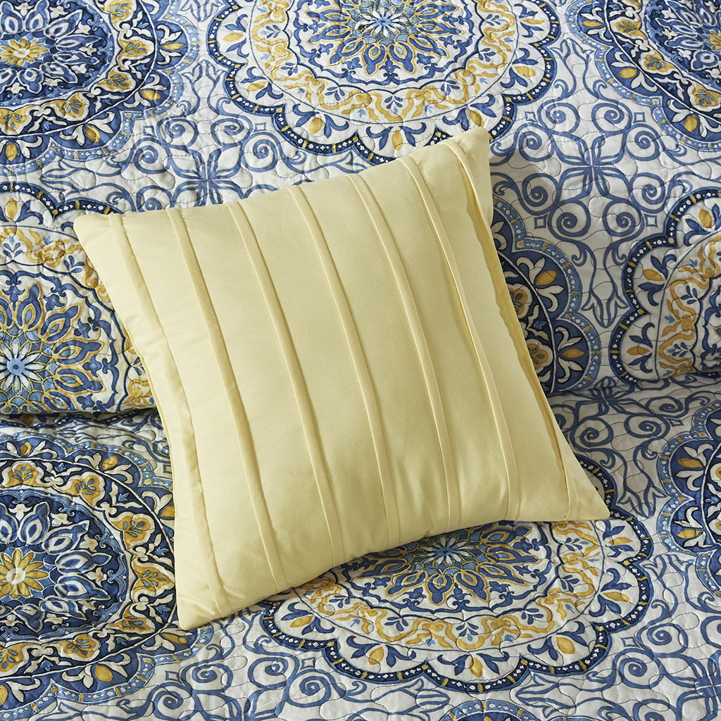 Tangiers - King 6 Piece Reversible Coverlet Set - Blue