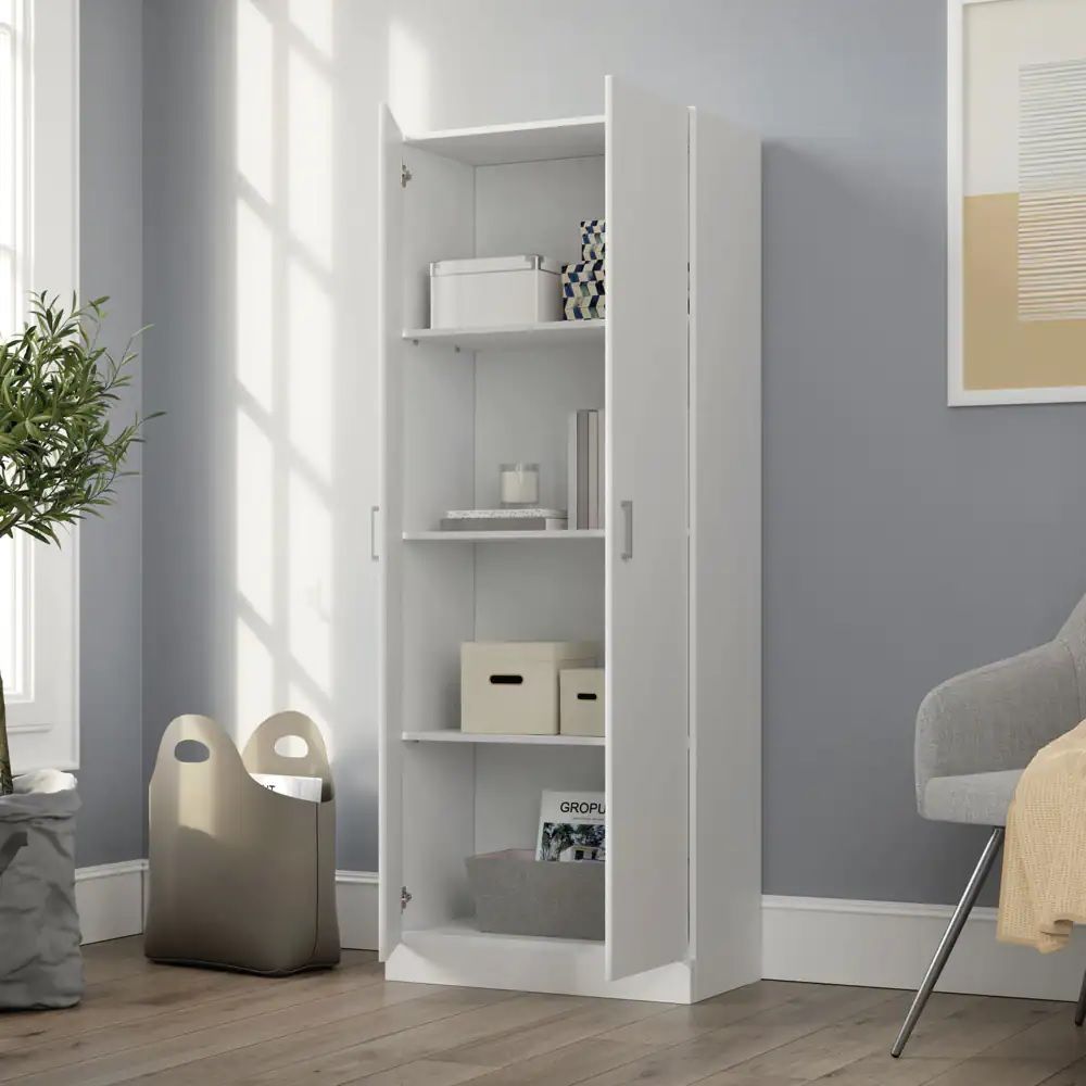 Alara - Height Simplistic Double Door Storage Cabinet - White