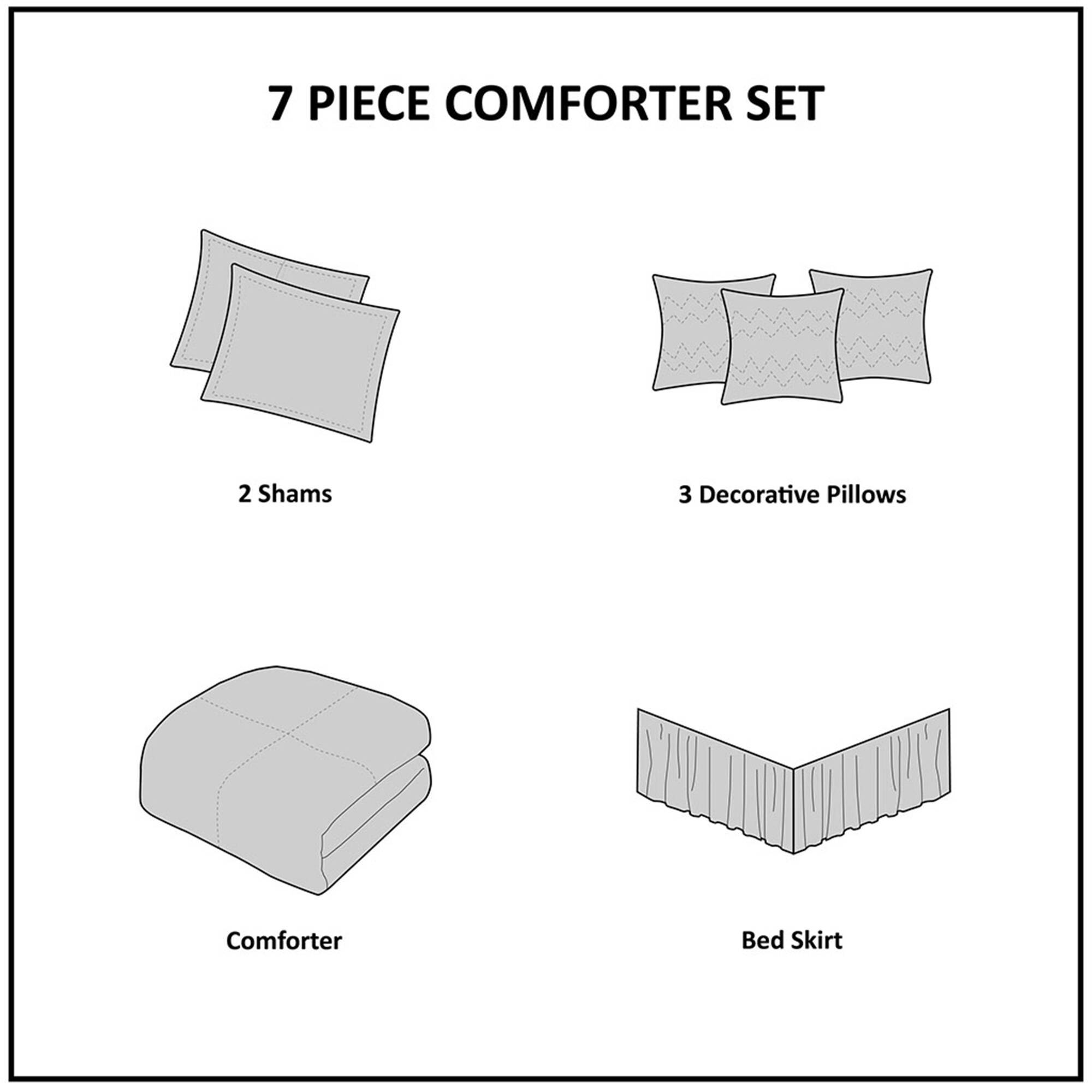 Palmer - King Piece Comforter (Set of 7) - Green