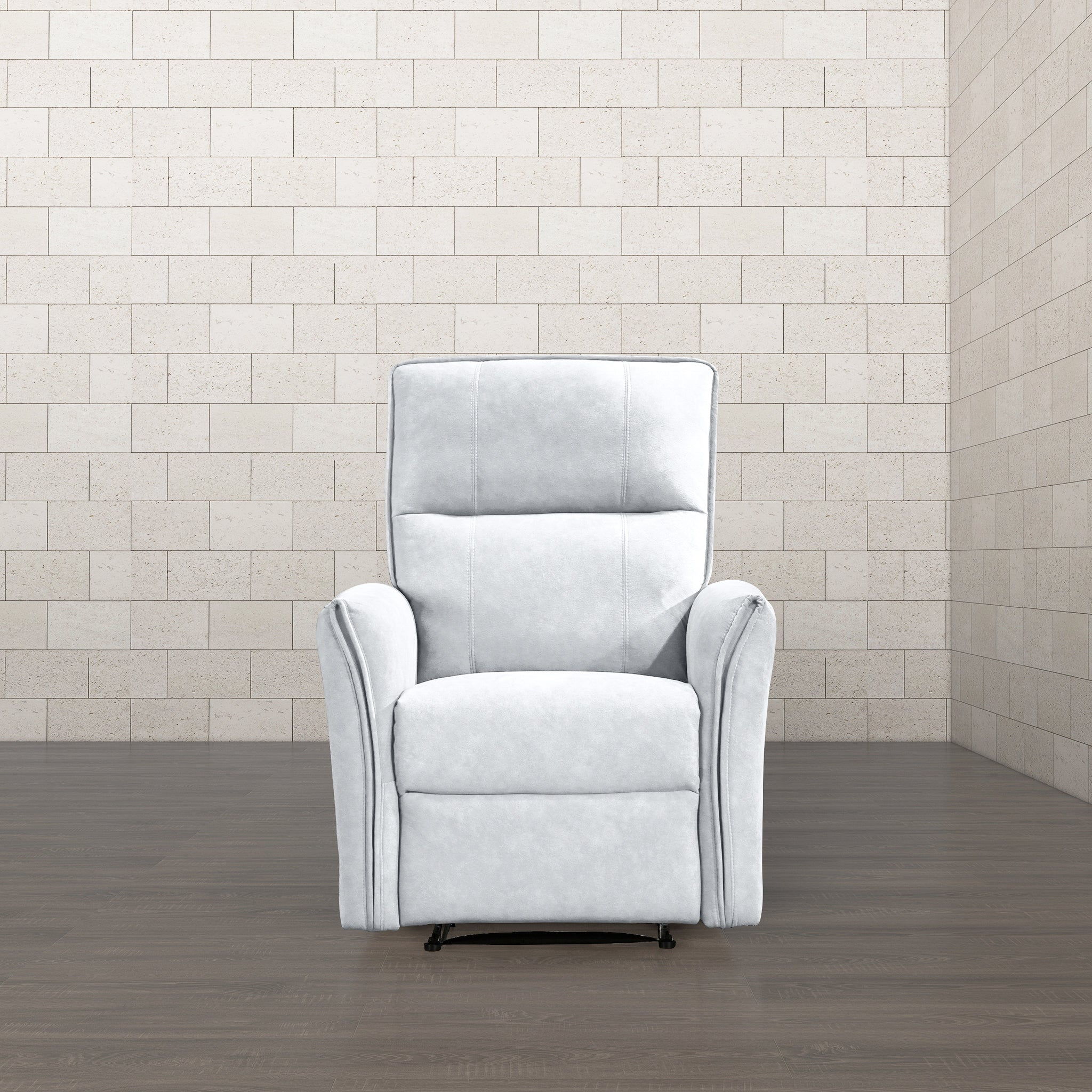 Asheville - Suede Recliner Chair - Light Gray
