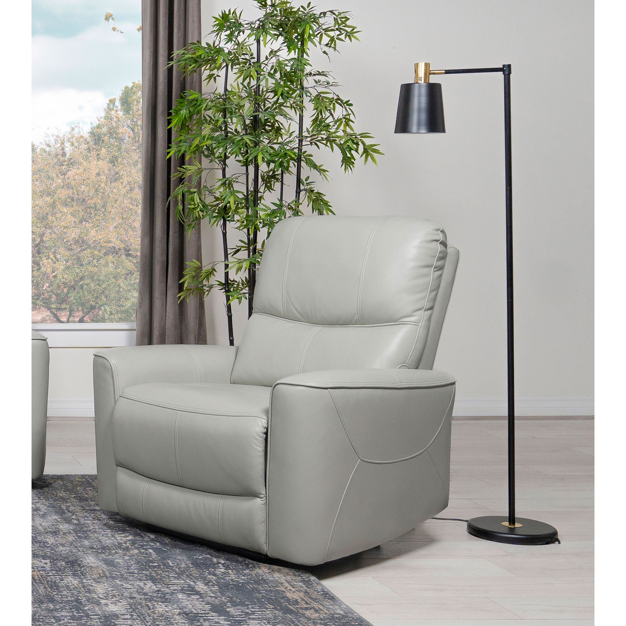 Dove Upholstered Power Recliner Chair With Smooth Power Recline And USB Charging - Gray
