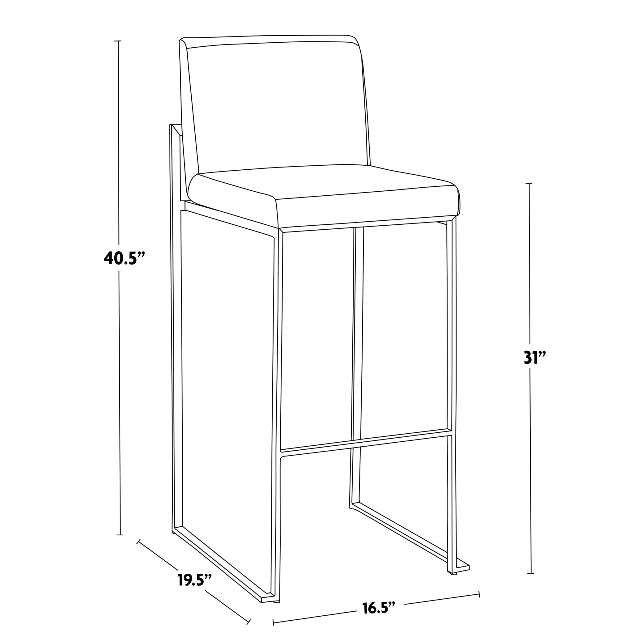 Fuji - Contemporary High Back Barstool Elegant Design