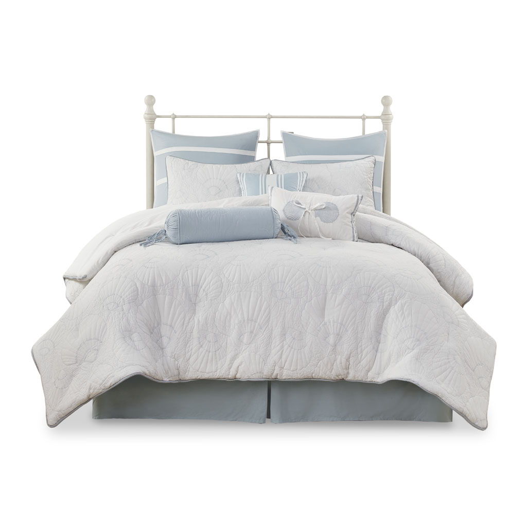 Crystal Beach - King Comforter Set - White
