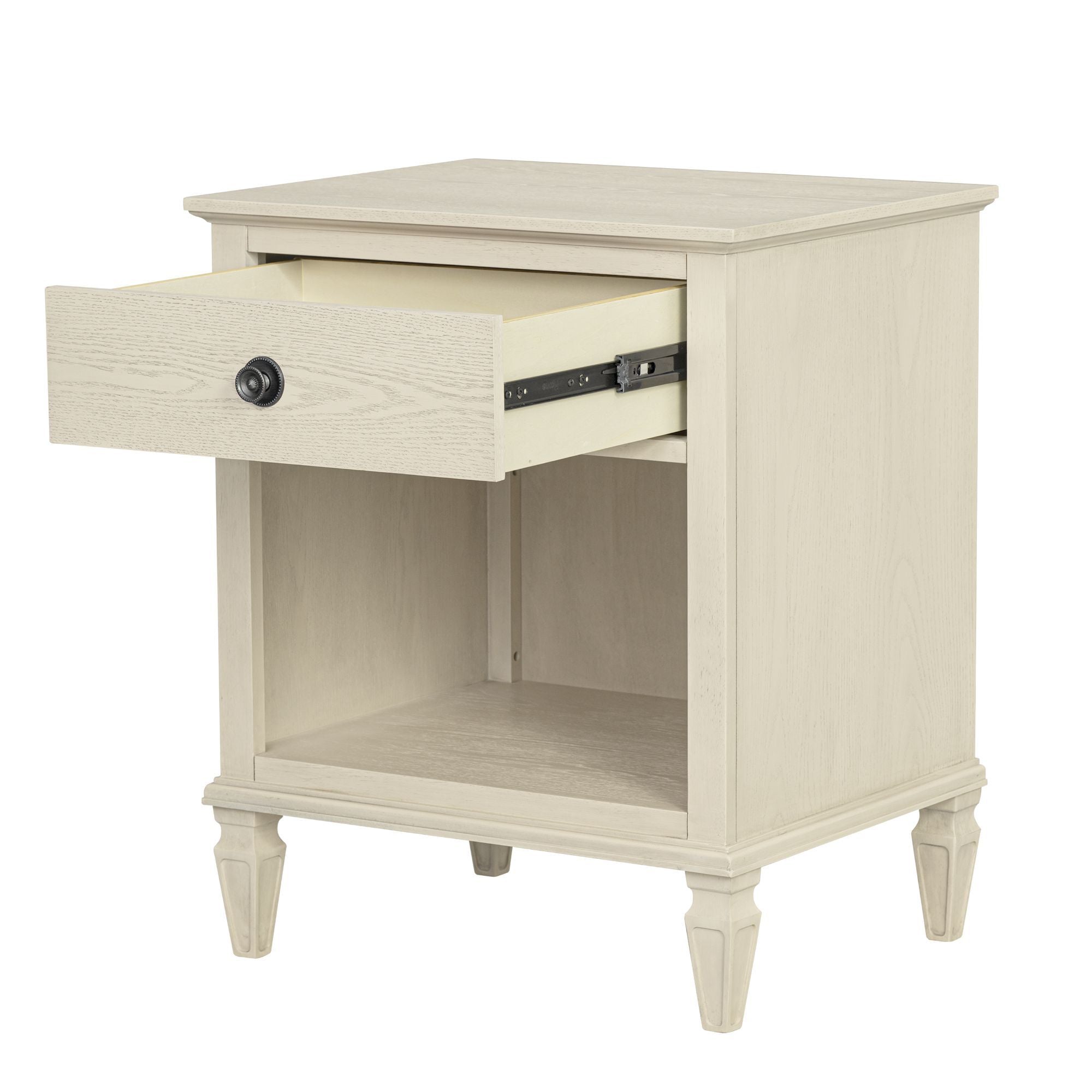 Victoria - One-Drawer Nightstand With Shelf - Antique Cream