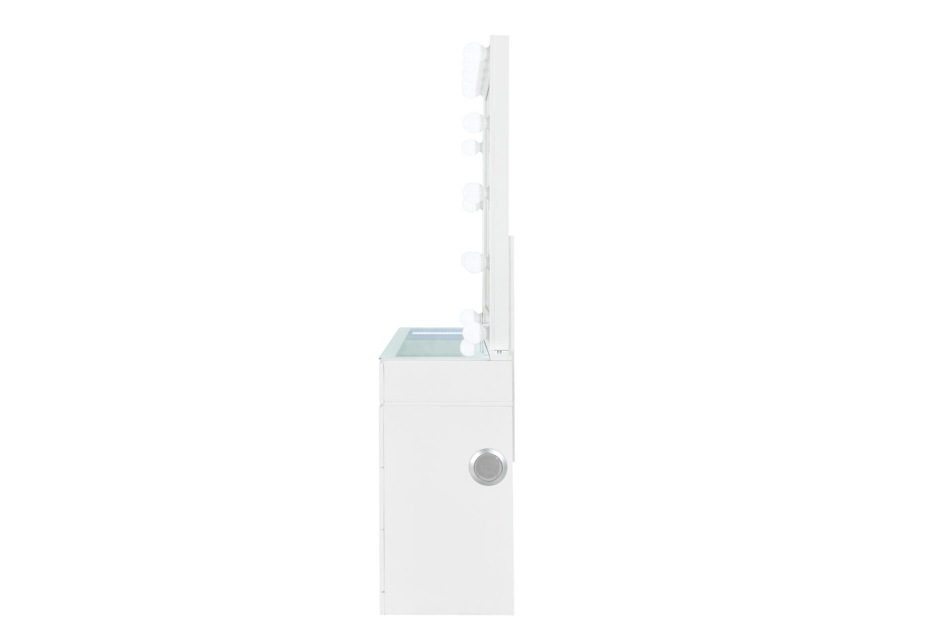 Ella - Vanity Side Pedestal With Speaker - White