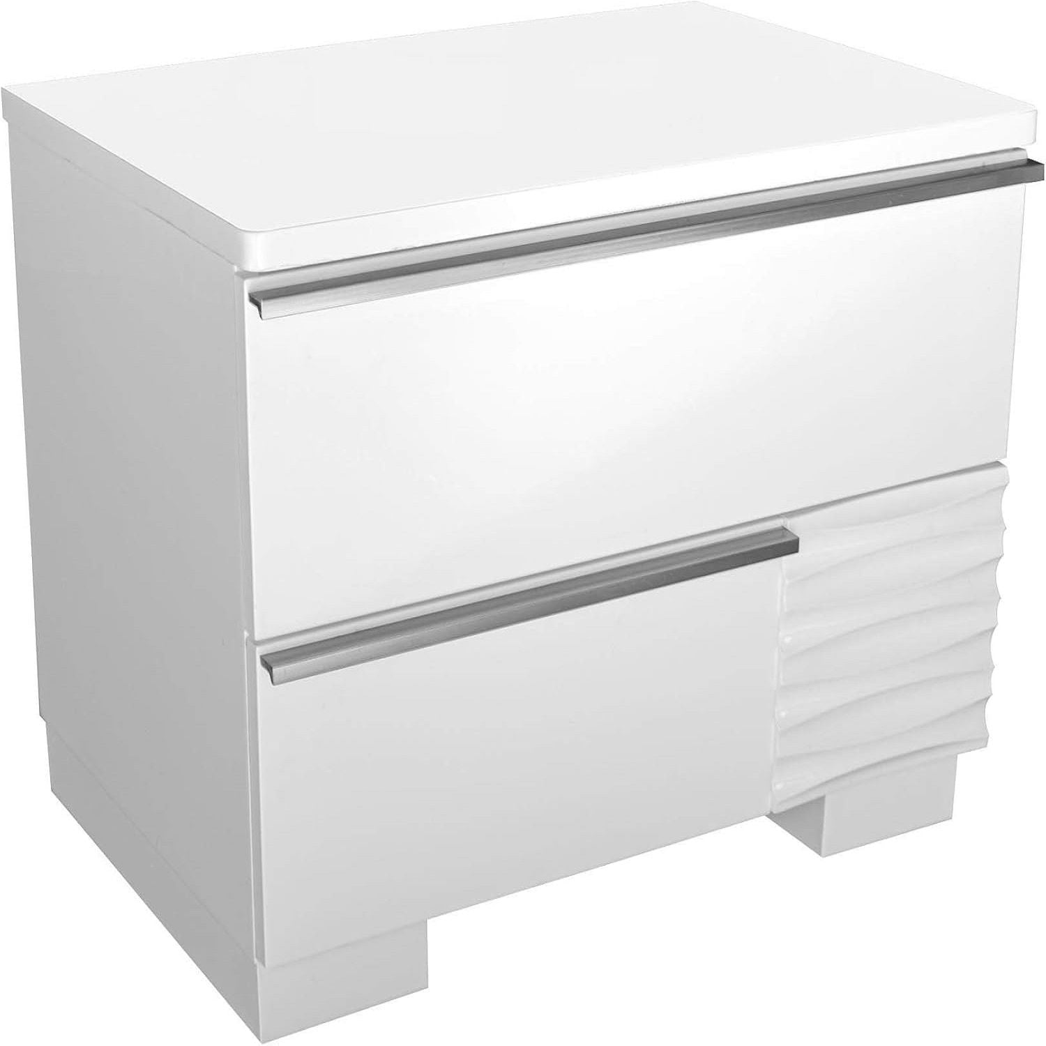 2 Drawer Nightstand, Bedside Table - White