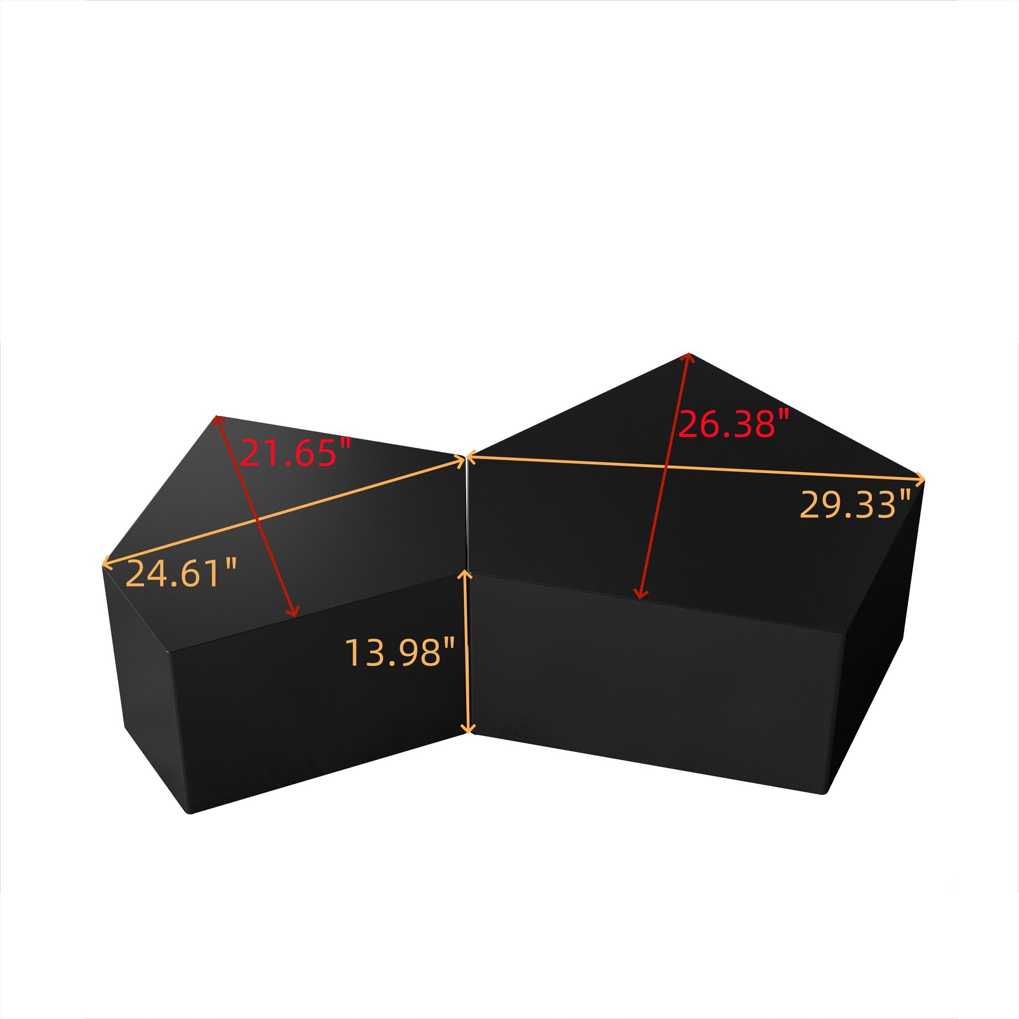 Irregular Pentagon Nesting Coffee Table Set