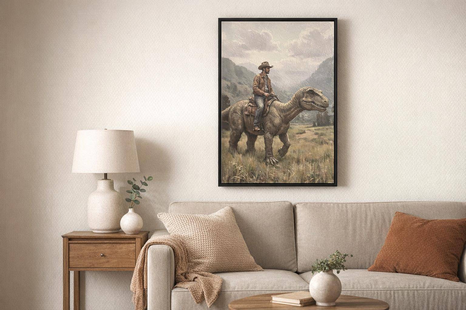Jurassic Trail II Textured Canvas In Frame - Black / Brown