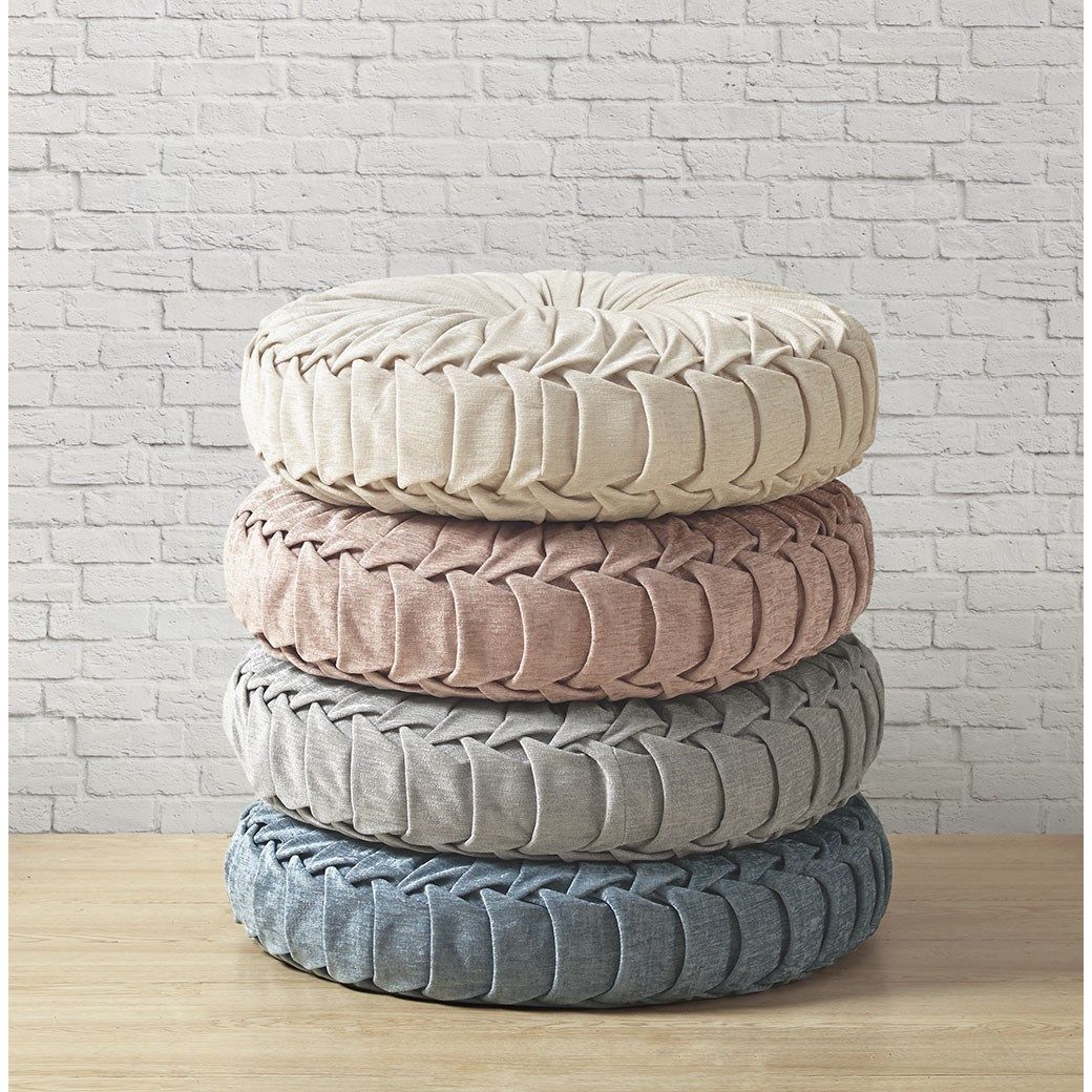 Loretta - Round Floor Pillow Cushion - Blush