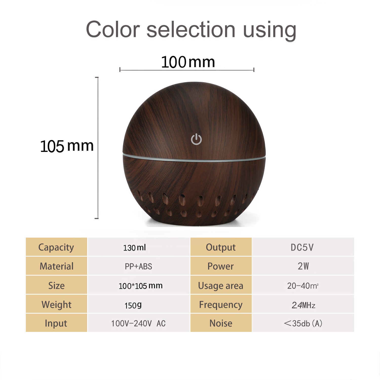 New Office Desktop Colorful Translucent Humidifier AliExpress Foreign Trade Small Capacity 130ML Humidifier