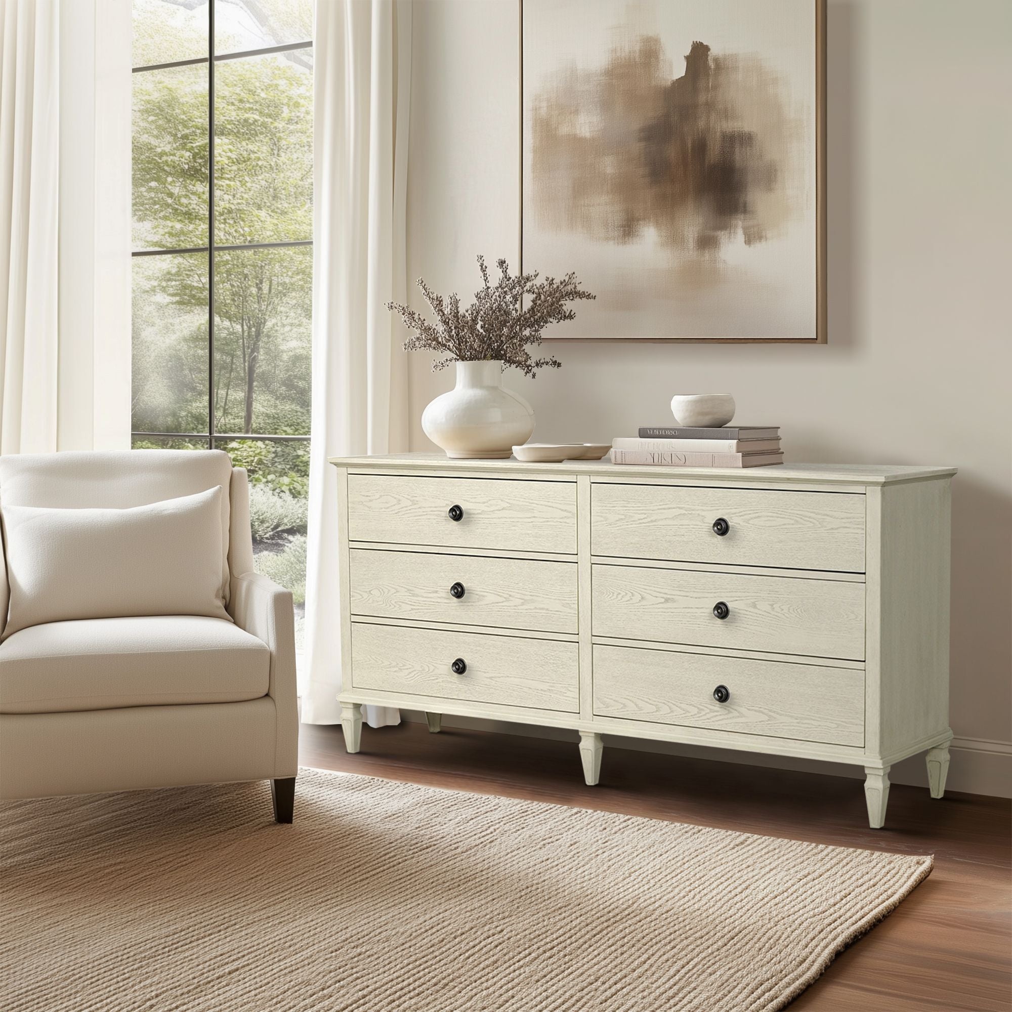 Victoria - 6-Drawer Dresser (70") - Antique Cream