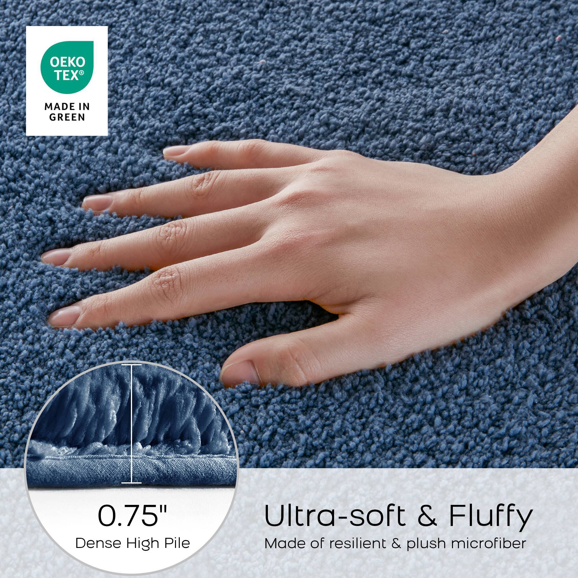 Marshmallow - 24" x 72" Bath Rug - Navy