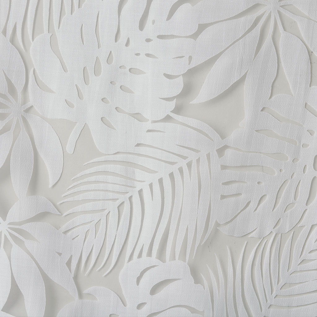Leilani - 84" Palm Leaf Burnout Window Sheer - White