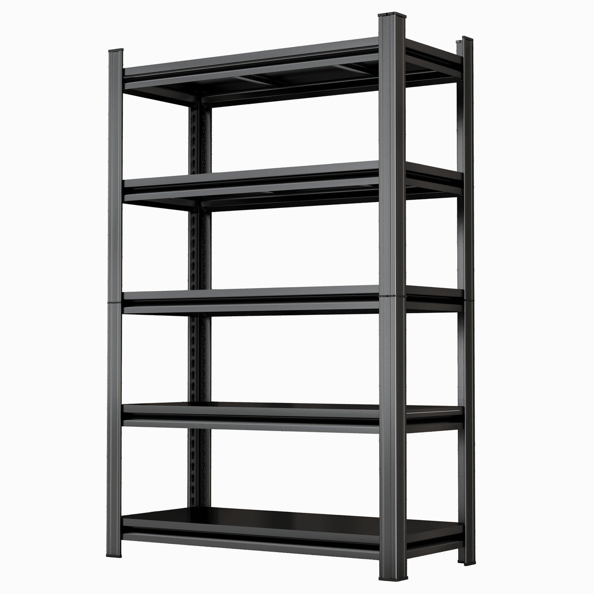 5 Tier Storage Shelves, 2200Lbs Adjustable Metal Shelving Unit - Black