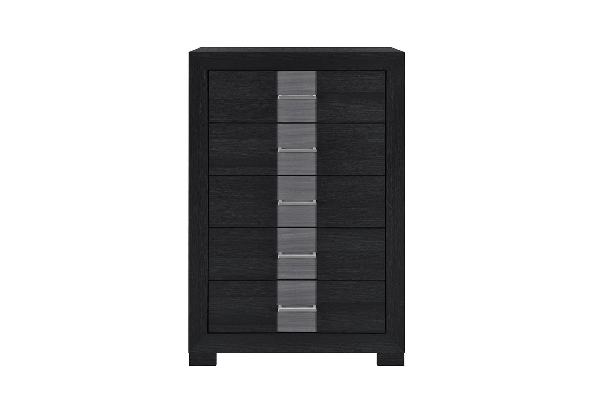 Optimus - 5 Piece King Bedroom Set - Black