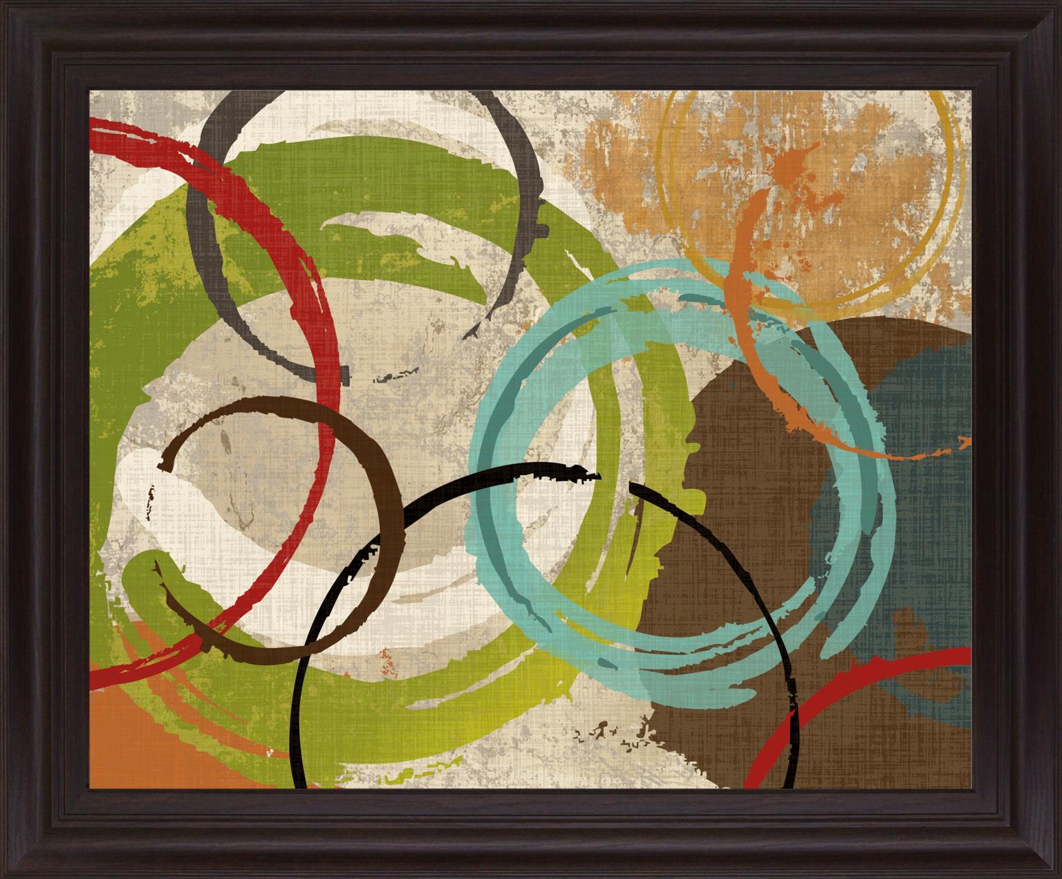 Orbit Layers - 28" x 34" Framed Wall Art - Green