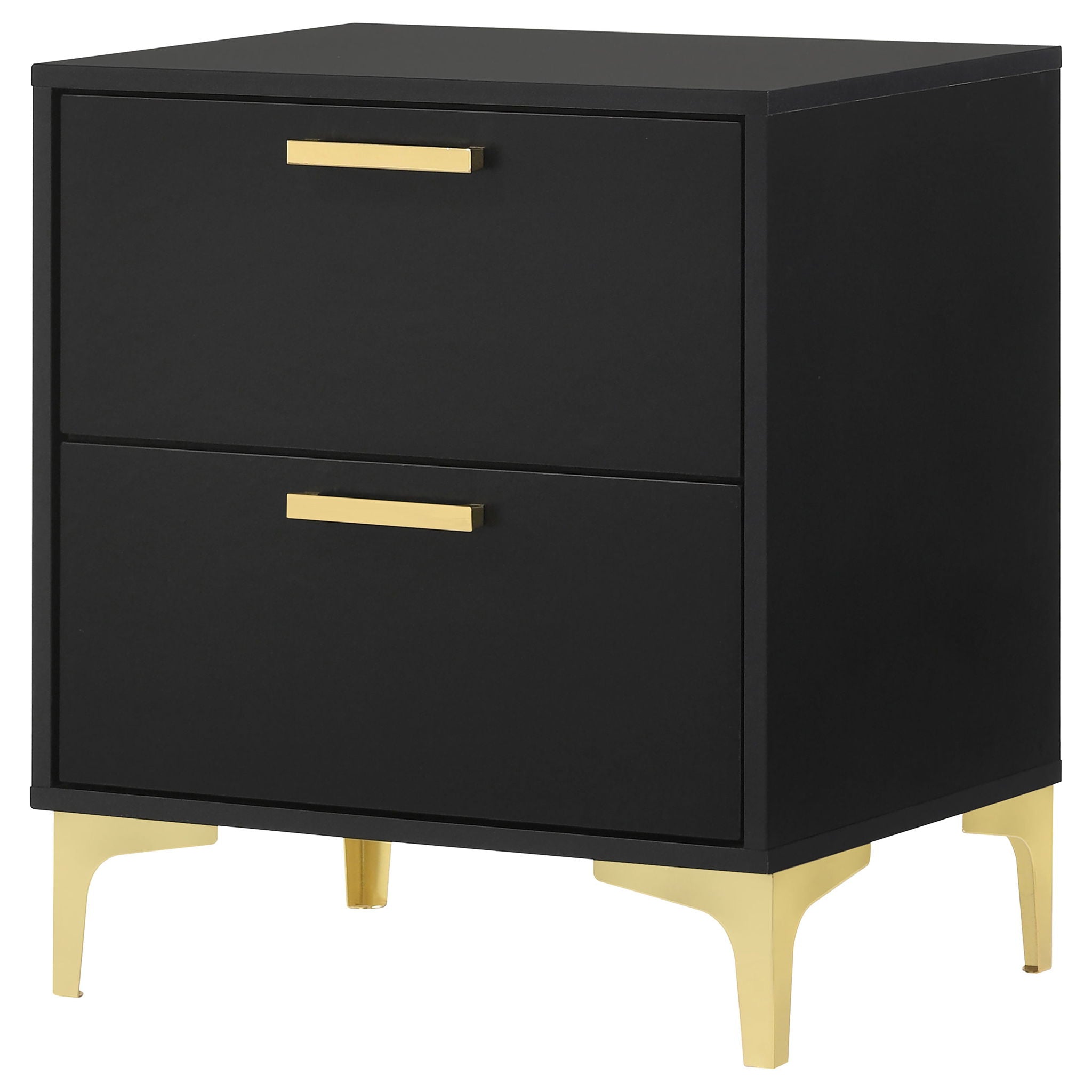 2 Drawer Rectangular Nightstand - Black