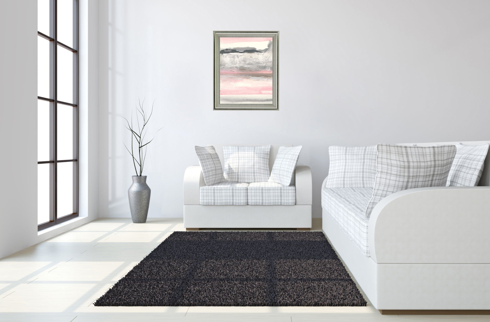 Blushing Mist - 28" x 34" Framed Wall Art - Pink