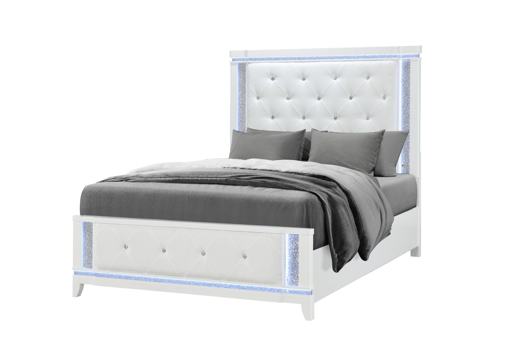 Alina - Twin Bed Footboard With LED - White