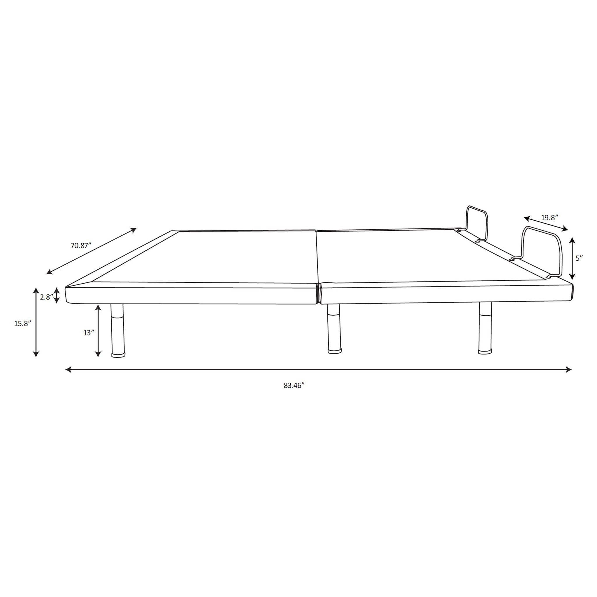 California King Adjustable Bed Base With Ergonomic Support And Wireless Remote Control - Black