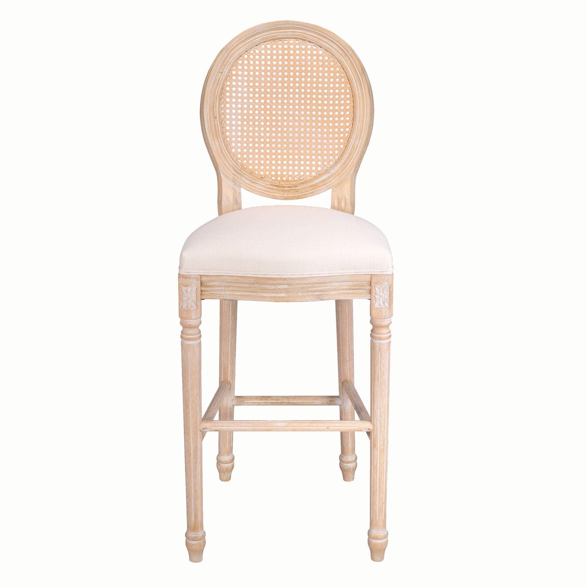 French Country Bar Chairs With Round Back (Set of 2)