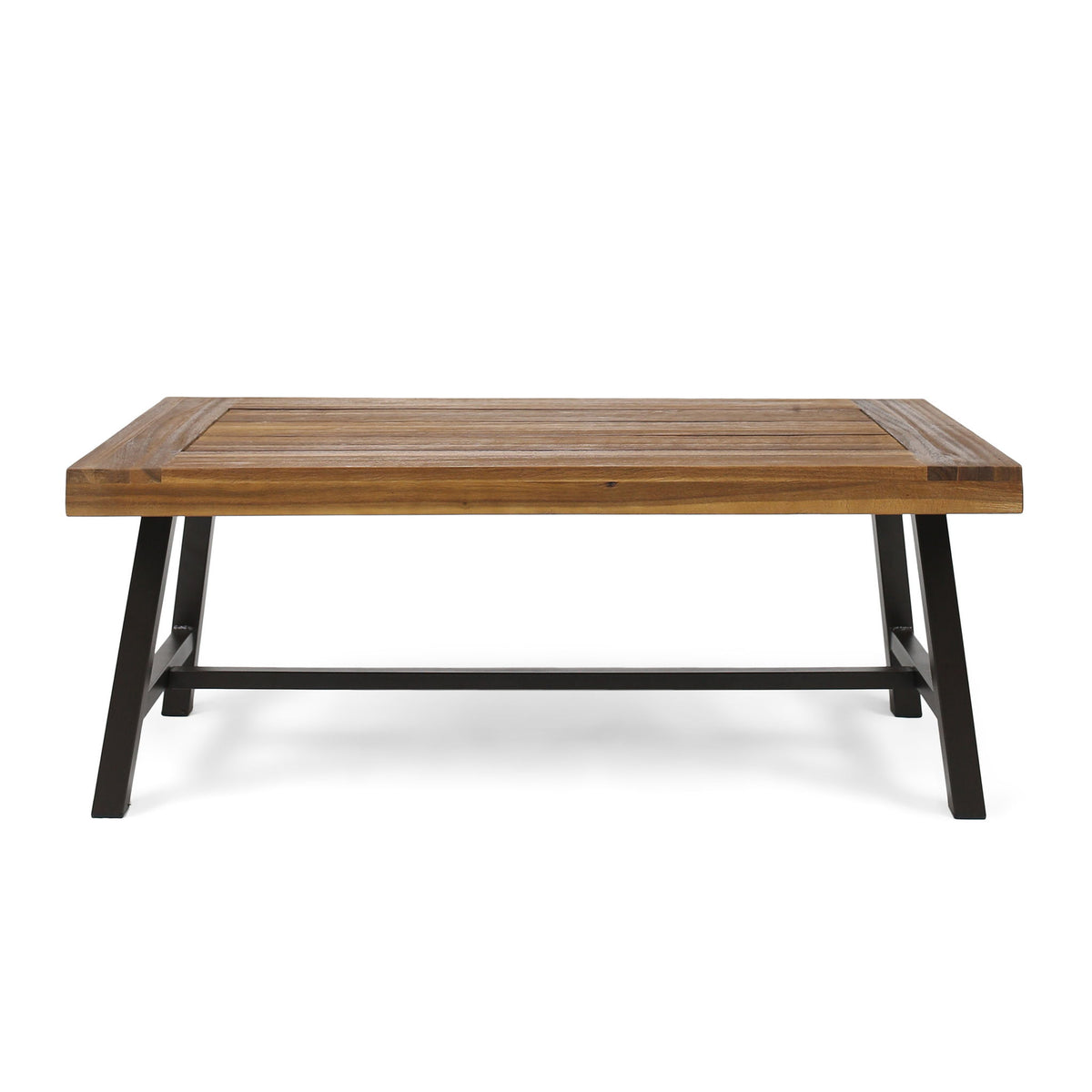 Carlisle - Industrial Coffee Table With And Slat Panel Design - Natural