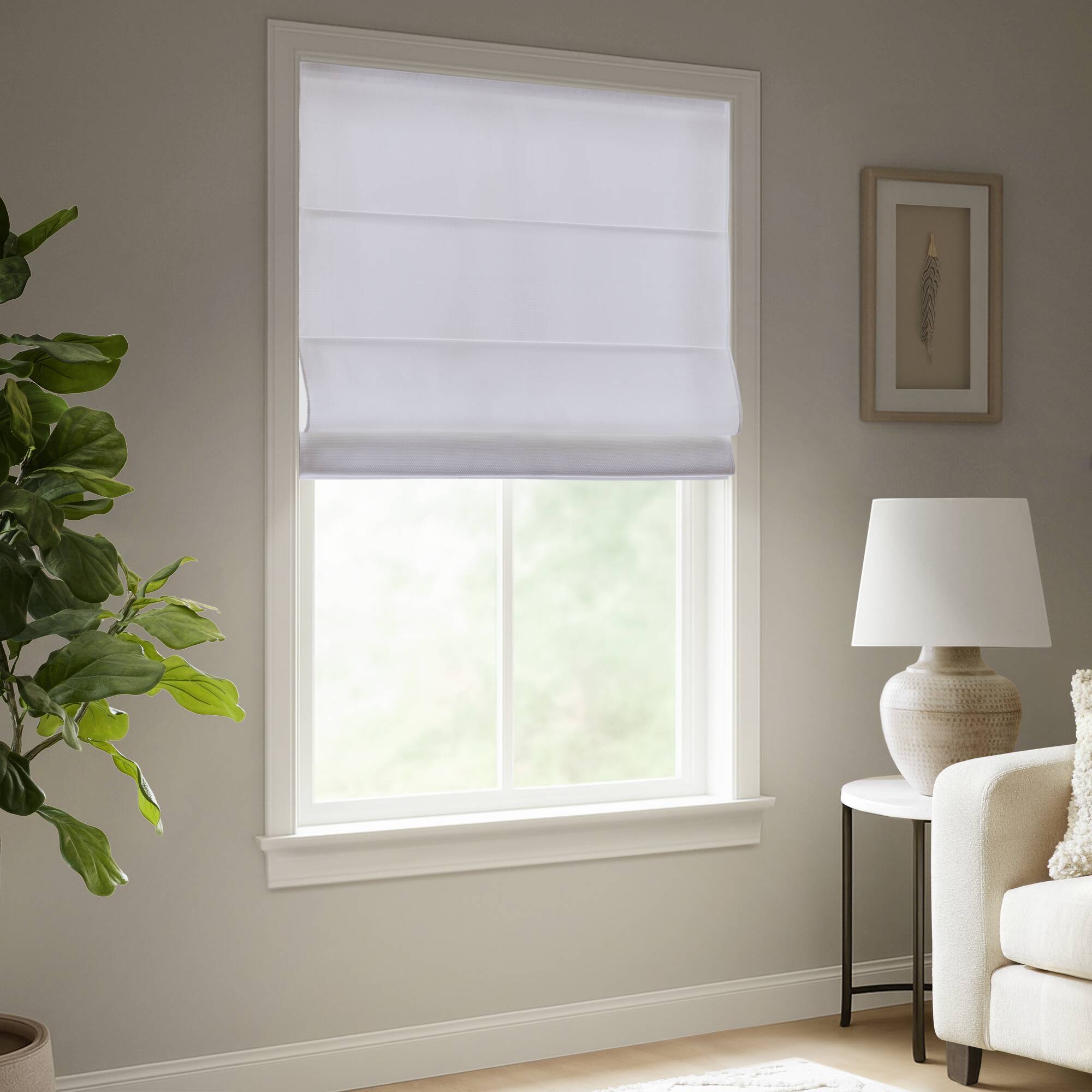 Galen Matte - 29x64" Cordless Roman Blind Galen Matte Fabric - Matte White