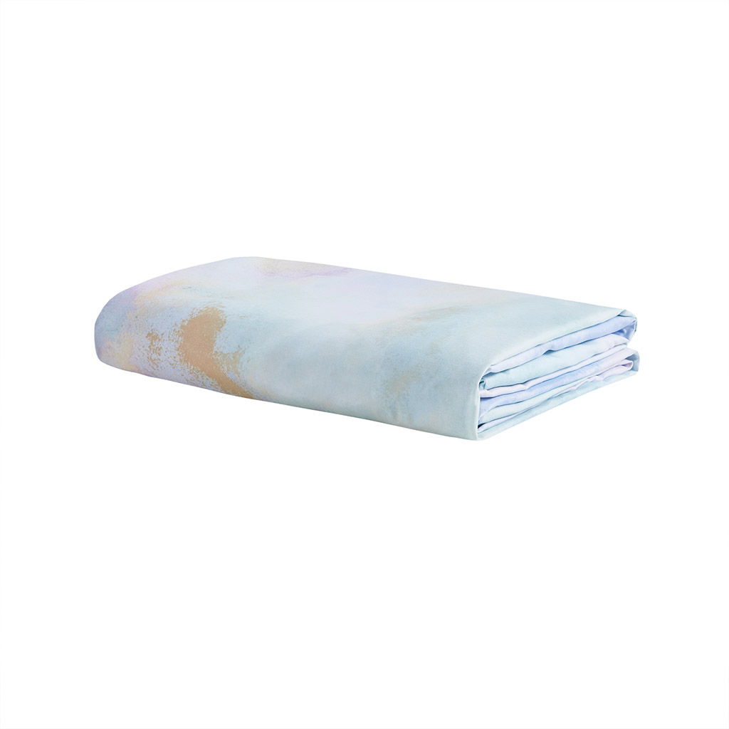 Cassiopeia - Twin Watercolor Tie Dye Printed Duvet Cover Set - Aqua