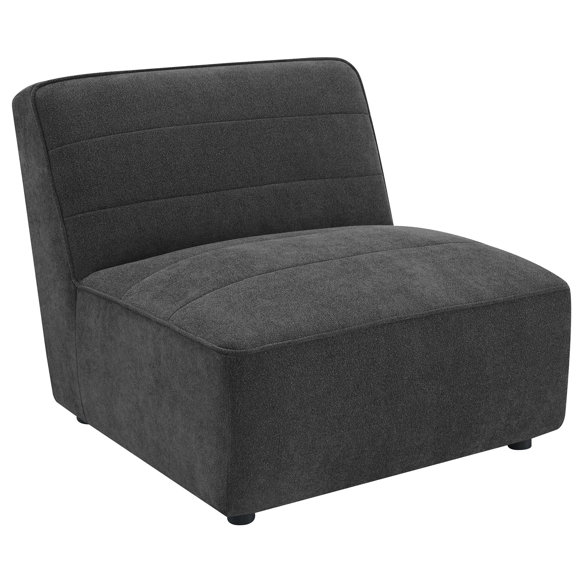 Ortega - Upholstered Armless Chair - Charcoal