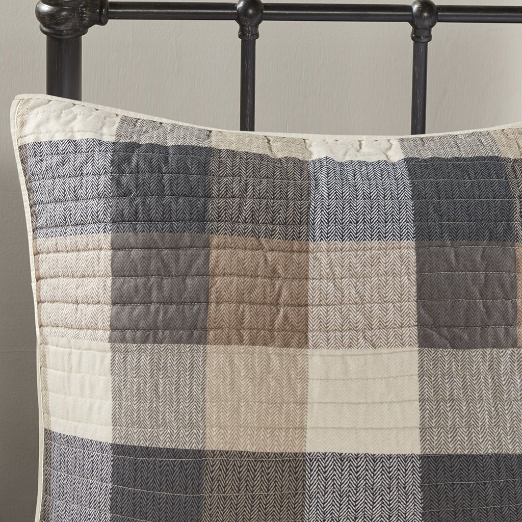 Ridge - 6 Piece Herringbone Coverlet Set - Neutral