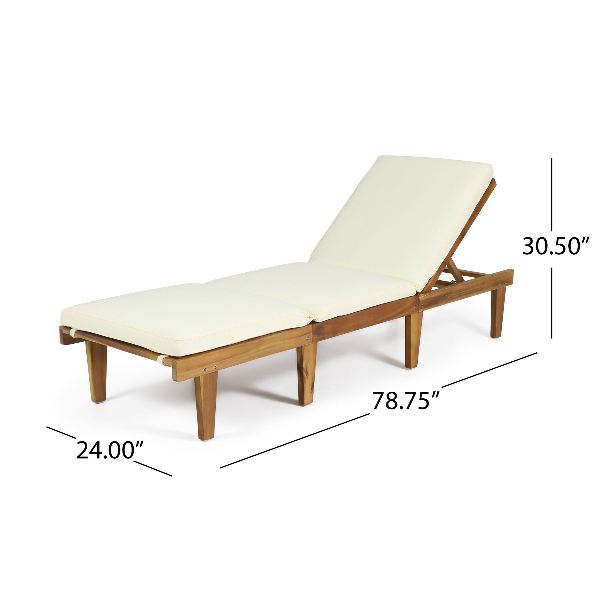 Ariana - Wood Chaise Lounge With Cushion