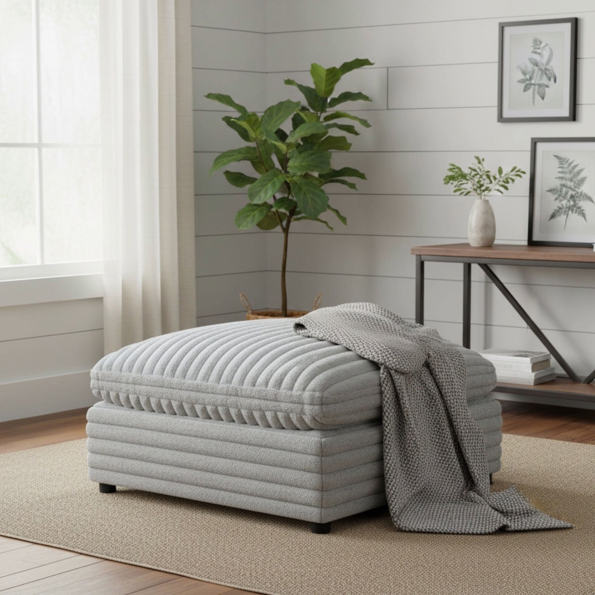 Jenny - Square Ottoman - Gray