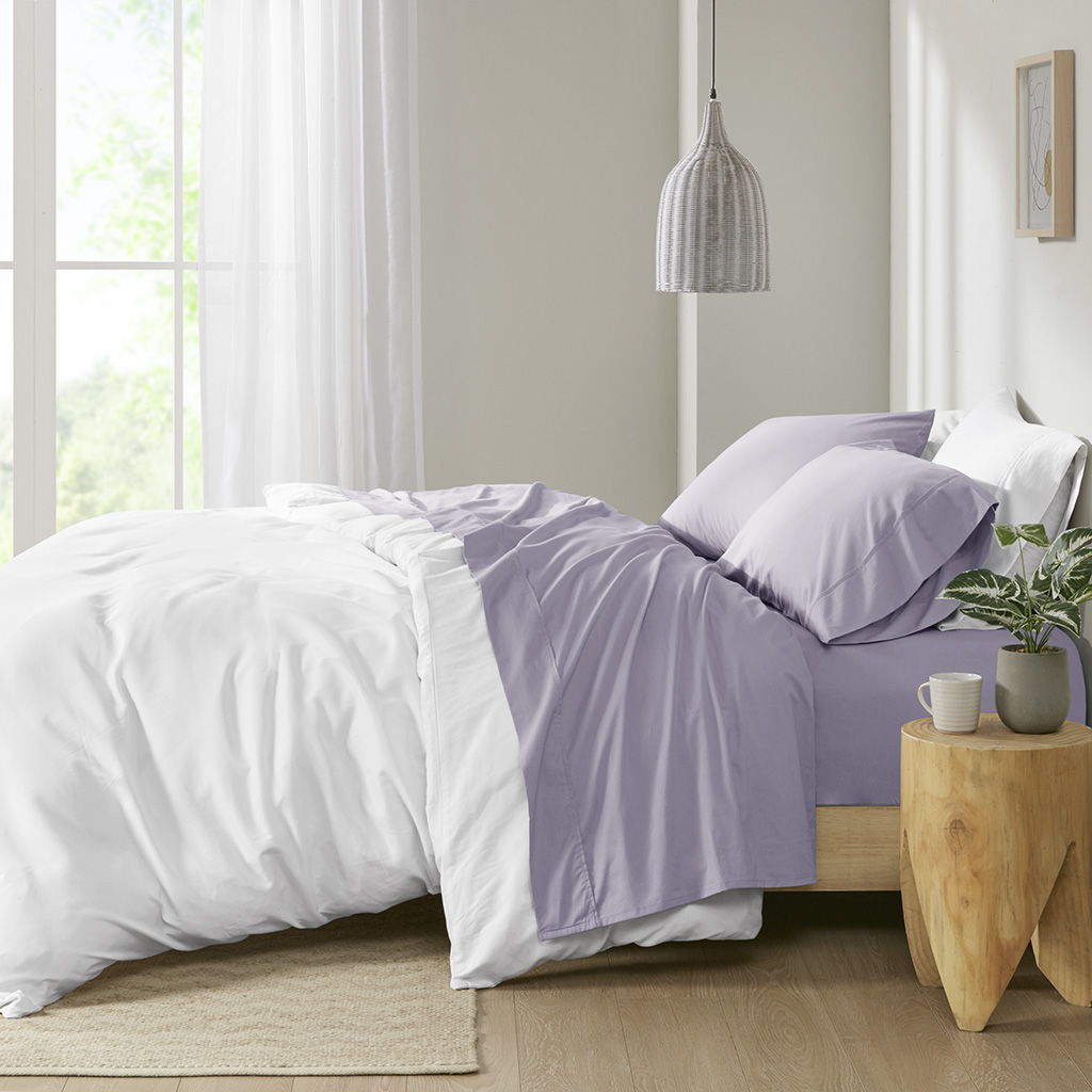 Peached Percale - Queen Sheet Set - Purple