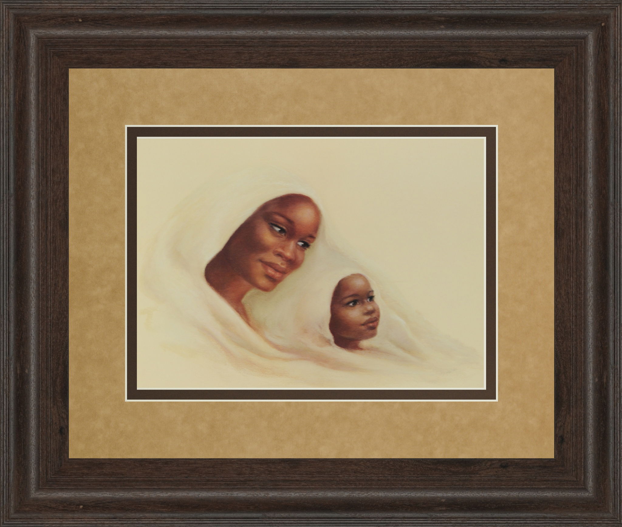 Two Generations - Framed Print Wall Art - Beige
